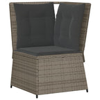 Set de muebles de jardín 5 pzas y cojines ratán sintético gris