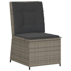 Set de muebles de jardín 5 pzas y cojines ratán sintético gris