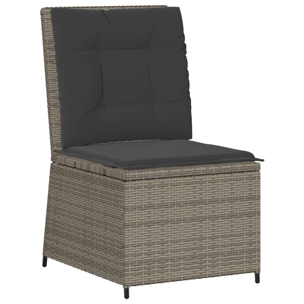 Set de muebles de jardín 5 pzas y cojines ratán sintético gris