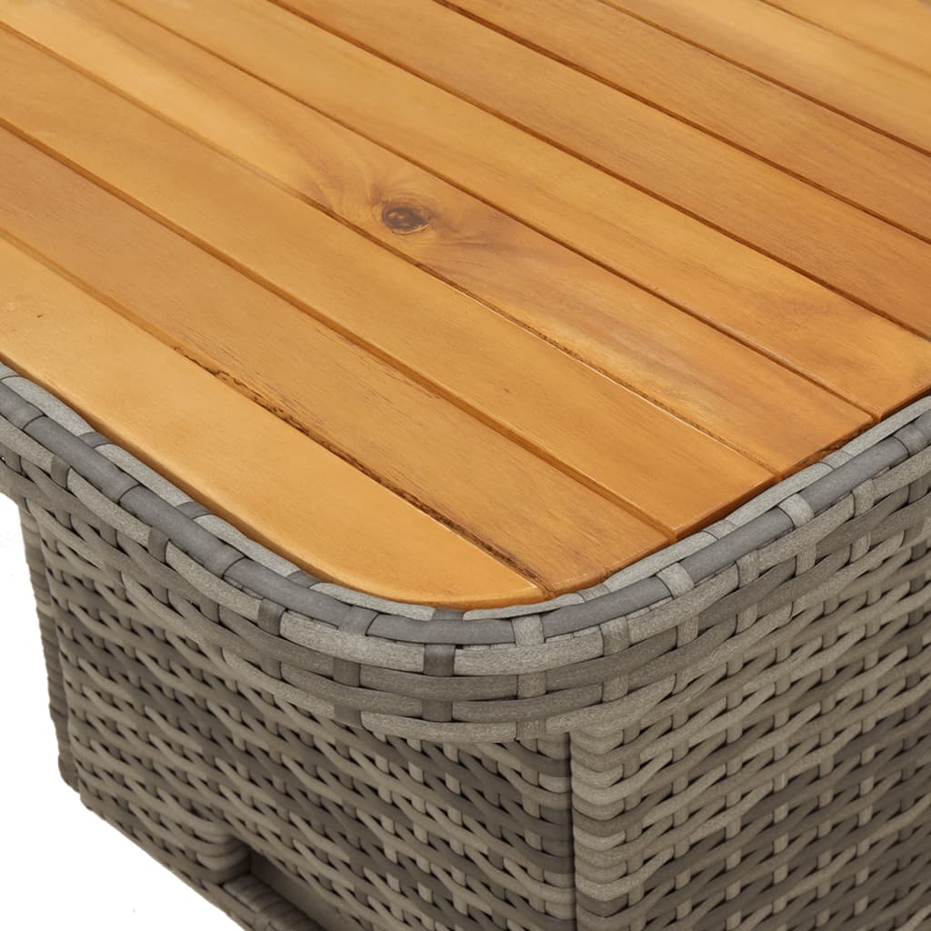 Set de muebles de jardín 5 pzas y cojines ratán sintético gris