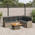 Set de muebles de jardín 5 pzas y cojines ratán sintético gris