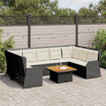 Set de muebles de jardín y cojines 7 pzas ratán sintético beige