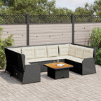 Set de muebles de jardín y cojines 7 pzas ratán sintético beige