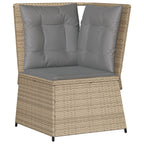 Set de muebles de jardín y cojines 7 pzas ratán sintético beige
