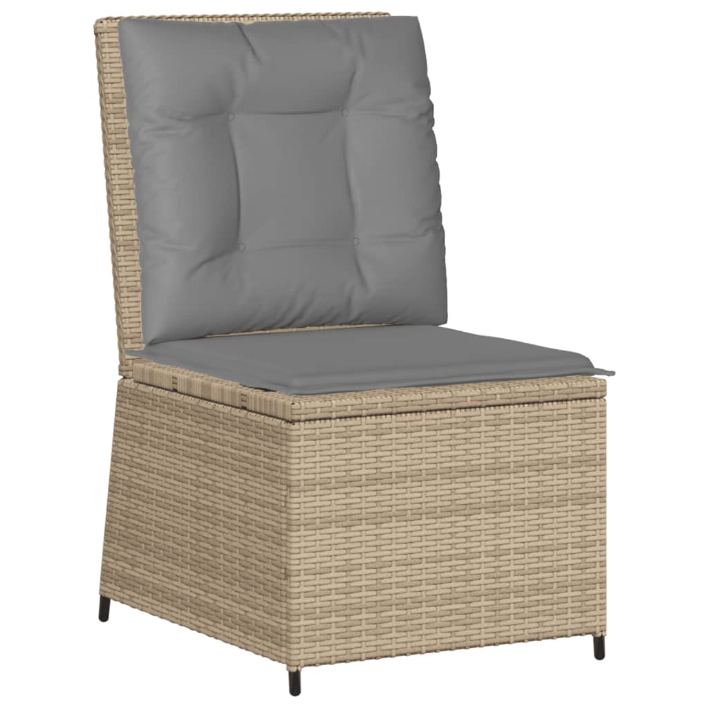 Set de muebles de jardín y cojines 7 pzas ratán sintético beige