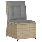 Set de muebles de jardín y cojines 7 pzas ratán sintético beige
