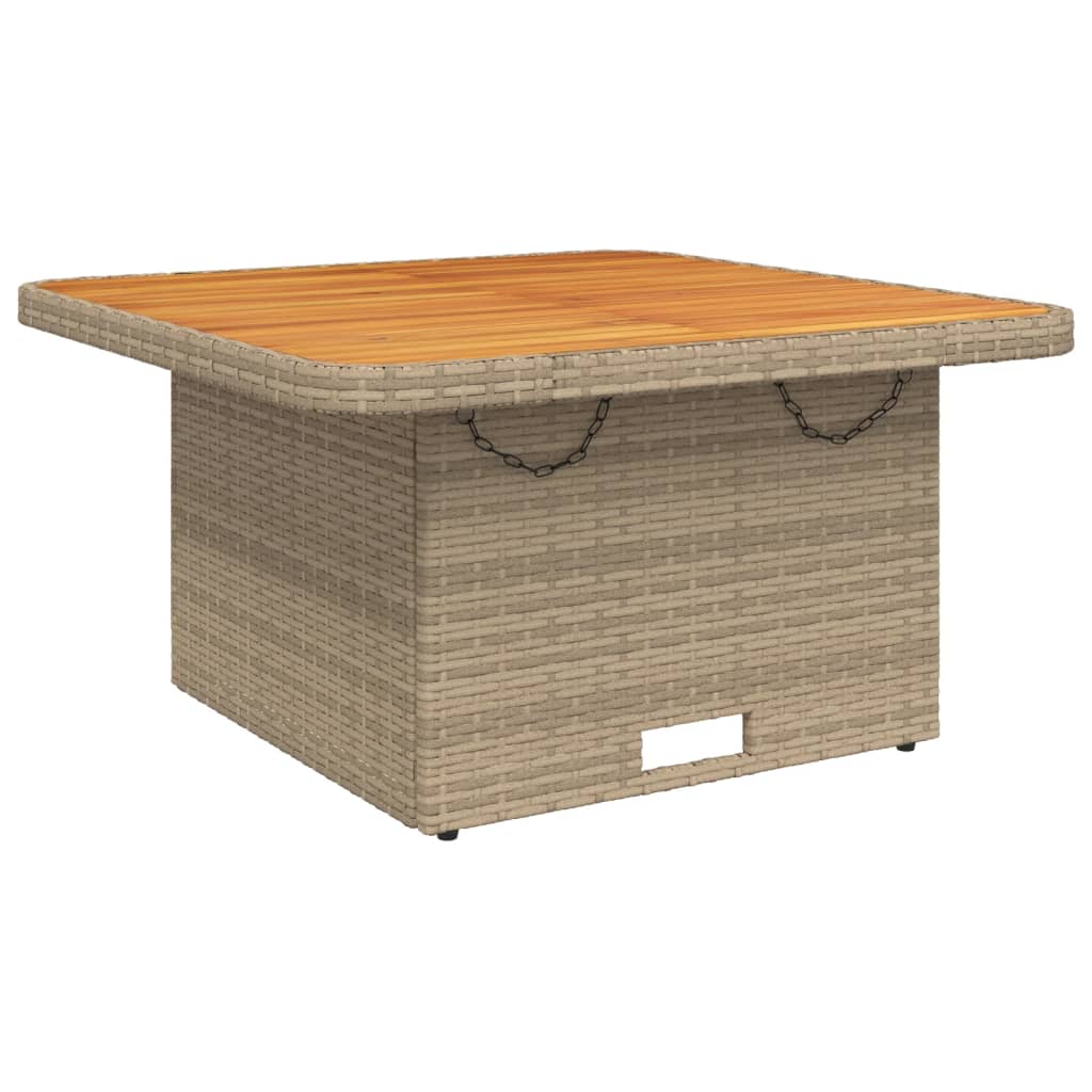 Set de muebles de jardín y cojines 7 pzas ratán sintético beige