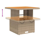 Set de muebles de jardín y cojines 7 pzas ratán sintético beige