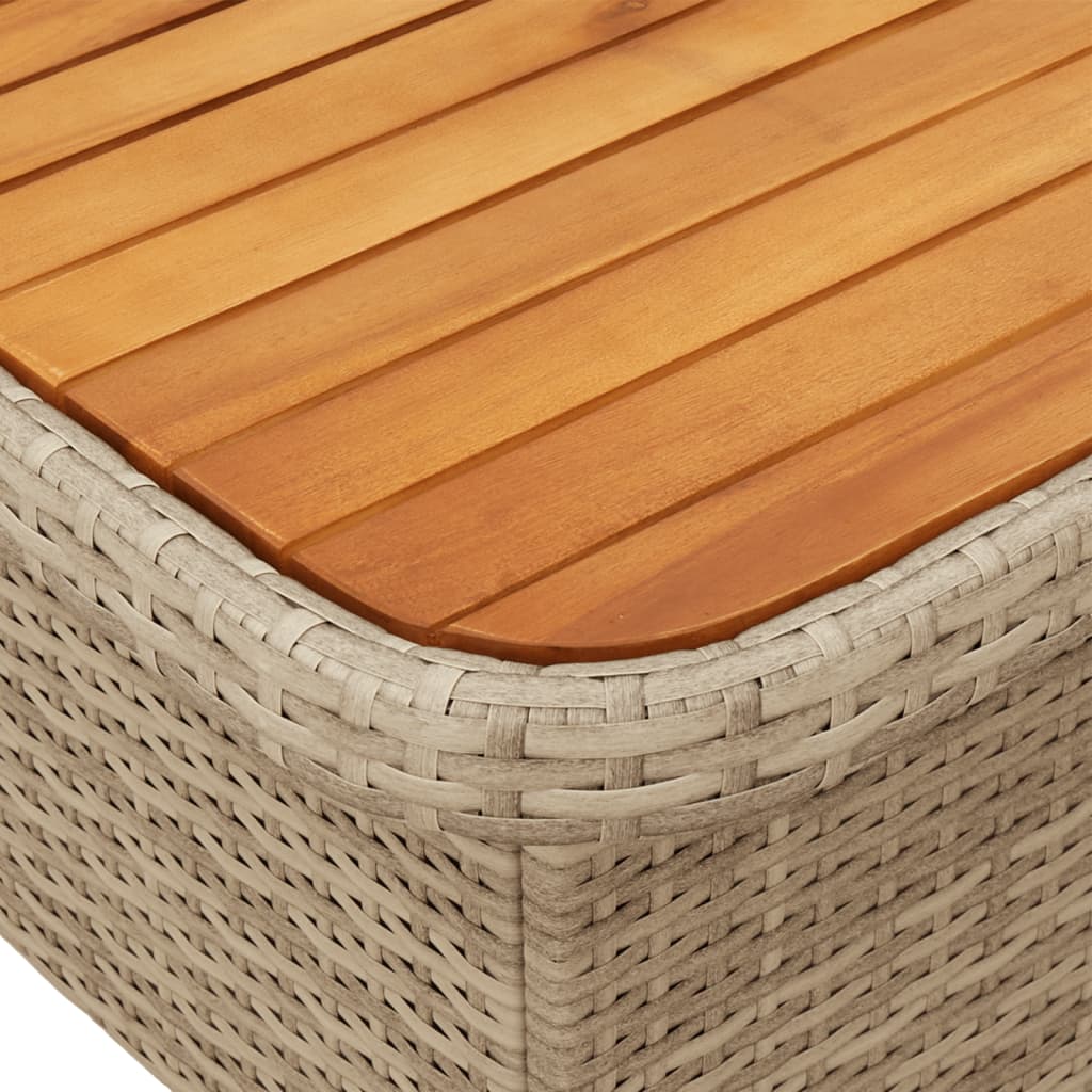 Set de muebles de jardín y cojines 7 pzas ratán sintético beige