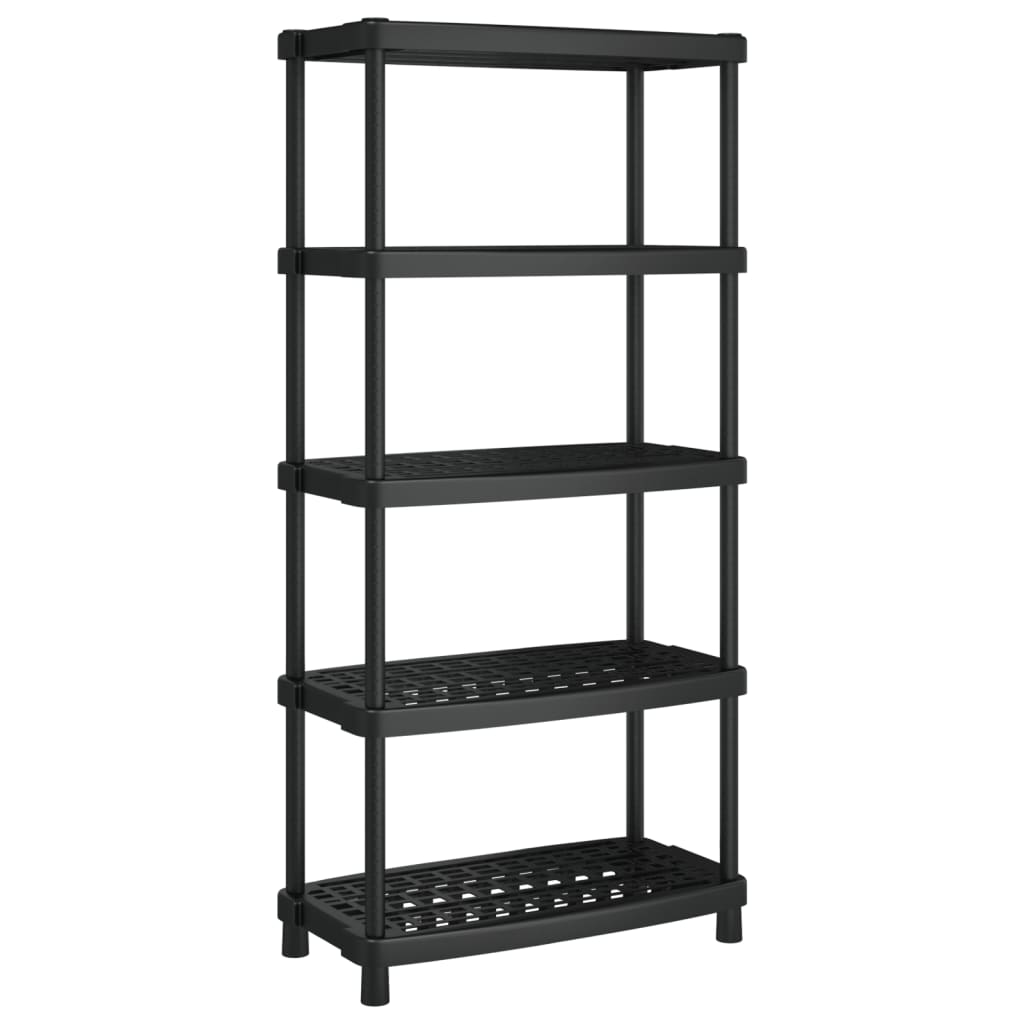 Estantería de 5 niveles PP negro 93,5x45,5x194,5 cm