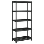 Estantería de 5 niveles PP negro 93,5x45,5x194,5 cm