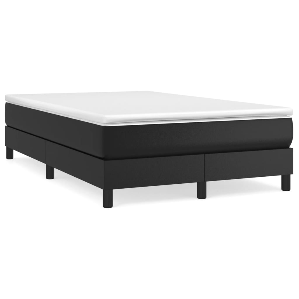 Cama box spring con colchón cuero sintético blanco 120x190 cm