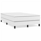 Cama box spring con colchón cuero sintético blanco 100x200 cm
