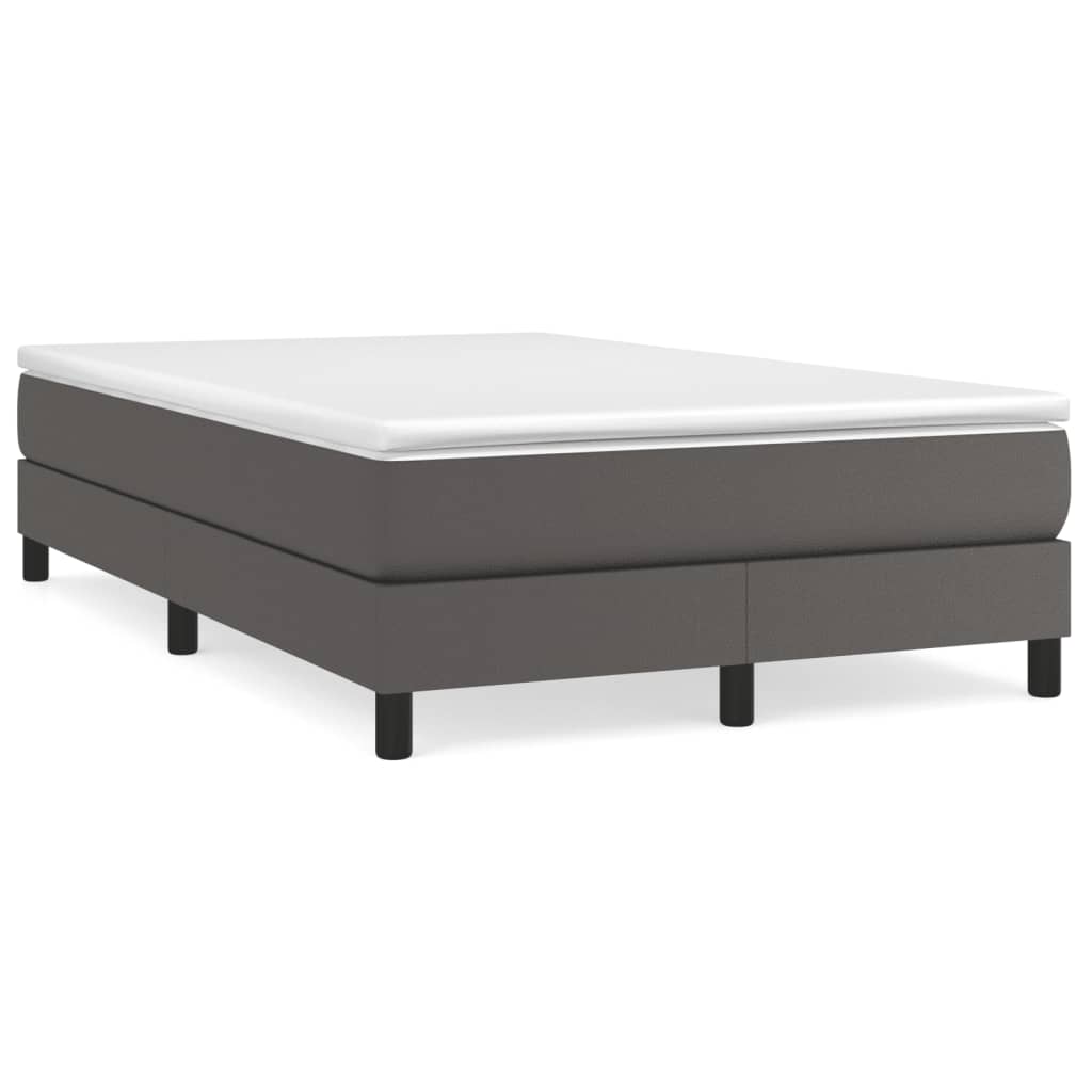 Cama box spring con colchón cuero sintético blanco 120x190 cm