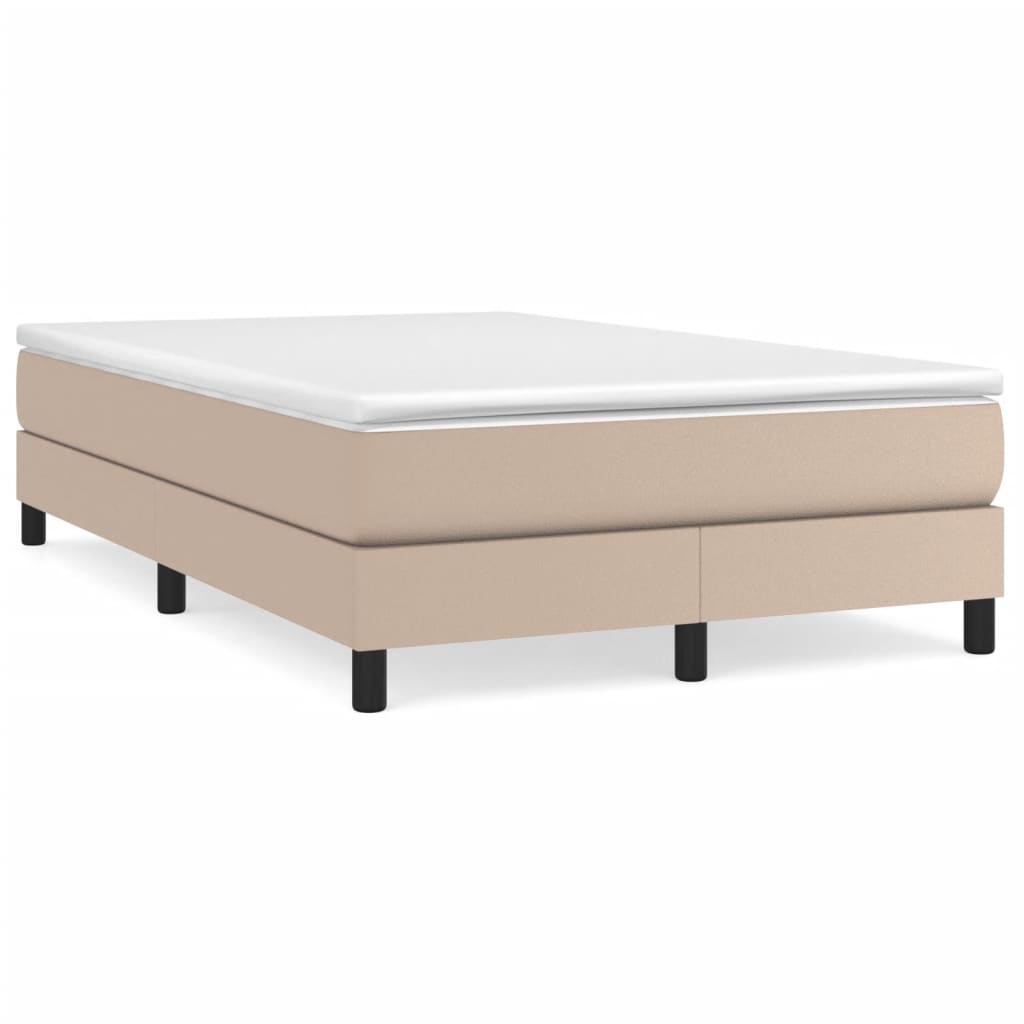 Cama box spring con colchón cuero sintético blanco 120x190 cm
