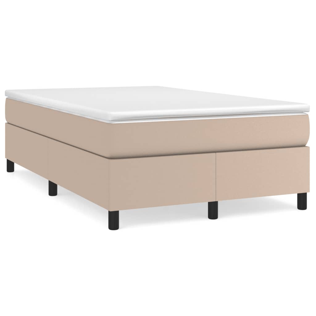 Cama box spring con colchón cuero sintético blanco 100x200 cm