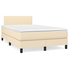 Cama box spring con colchón cuero sintético blanco 100x200 cm