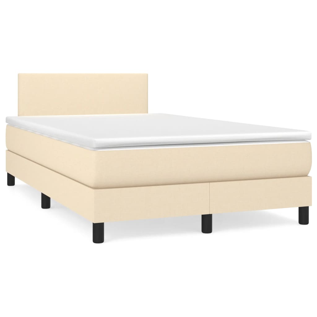 Cama box spring con colchón cuero sintético blanco 100x200 cm