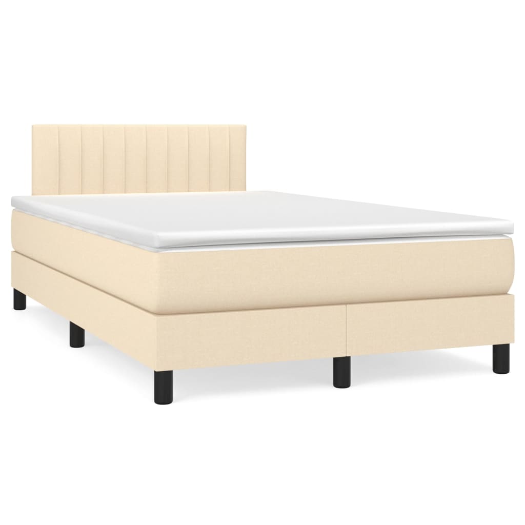 Cama box spring con colchón cuero sintético blanco 100x200 cm