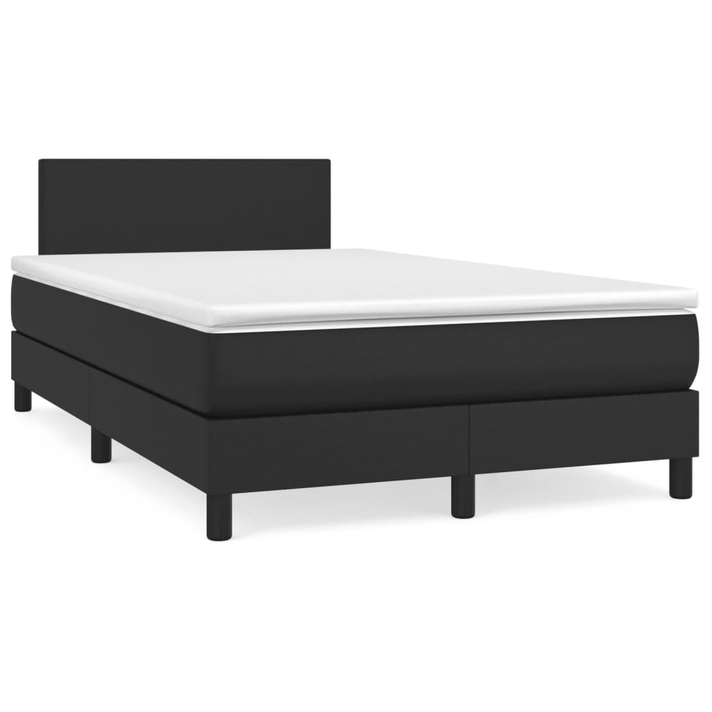 Cama box spring con colchón cuero sintético blanco 100x200 cm