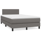 Cama box spring con colchón cuero sintético blanco 100x200 cm