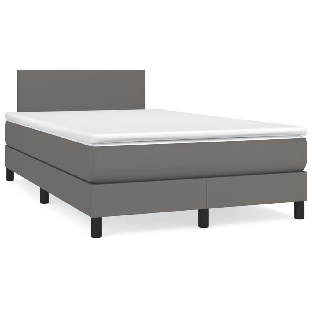 Cama box spring con colchón cuero sintético blanco 100x200 cm