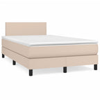 Cama box spring con colchón cuero sintético blanco 100x200 cm