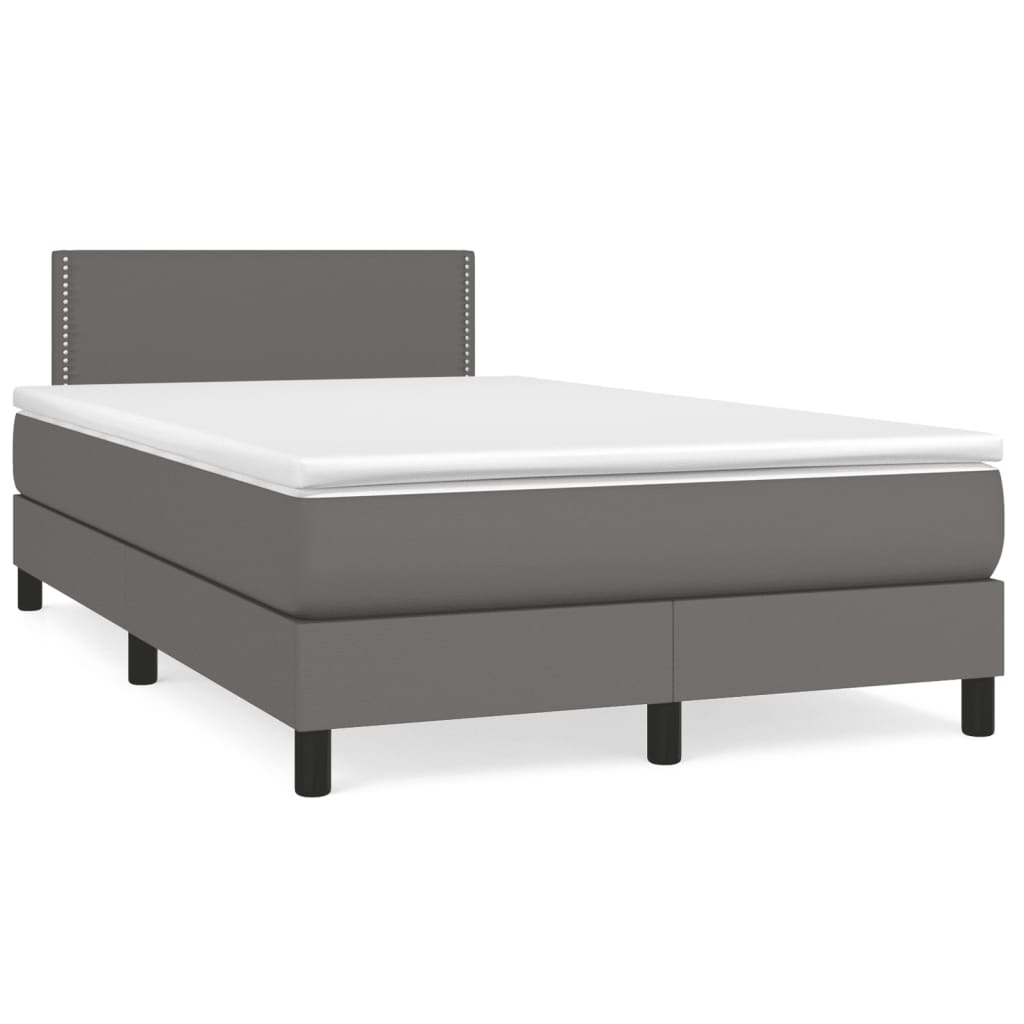 Cama box spring con colchón cuero sintético blanco 100x200 cm