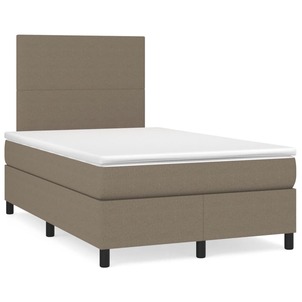 Cama box spring con colchón cuero sintético blanco 100x200 cm
