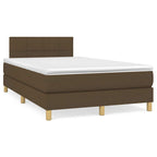 Cama box spring colchón LED cuero sintético capuchino 100x200cm