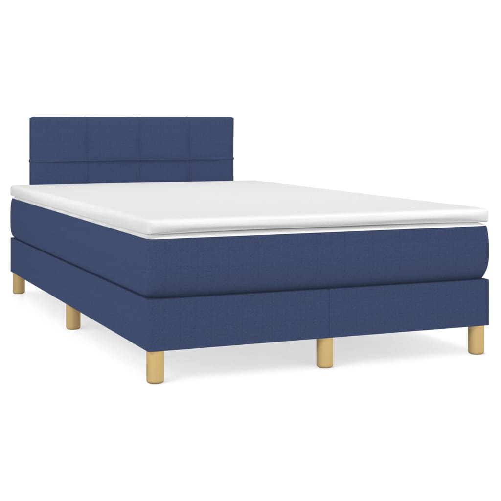 Cama box spring colchón LED cuero sintético capuchino 100x200cm