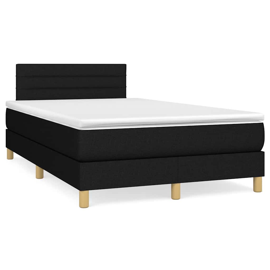 Cama box spring colchón LED cuero sintético capuchino 100x200cm