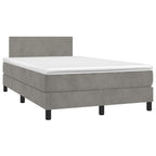 Cama box spring colchón LED cuero sintético capuchino 100x200cm
