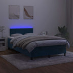 Cama box spring colchón LED cuero sintético capuchino 100x200cm