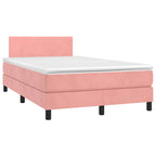 Cama box spring colchón LED cuero sintético capuchino 100x200cm