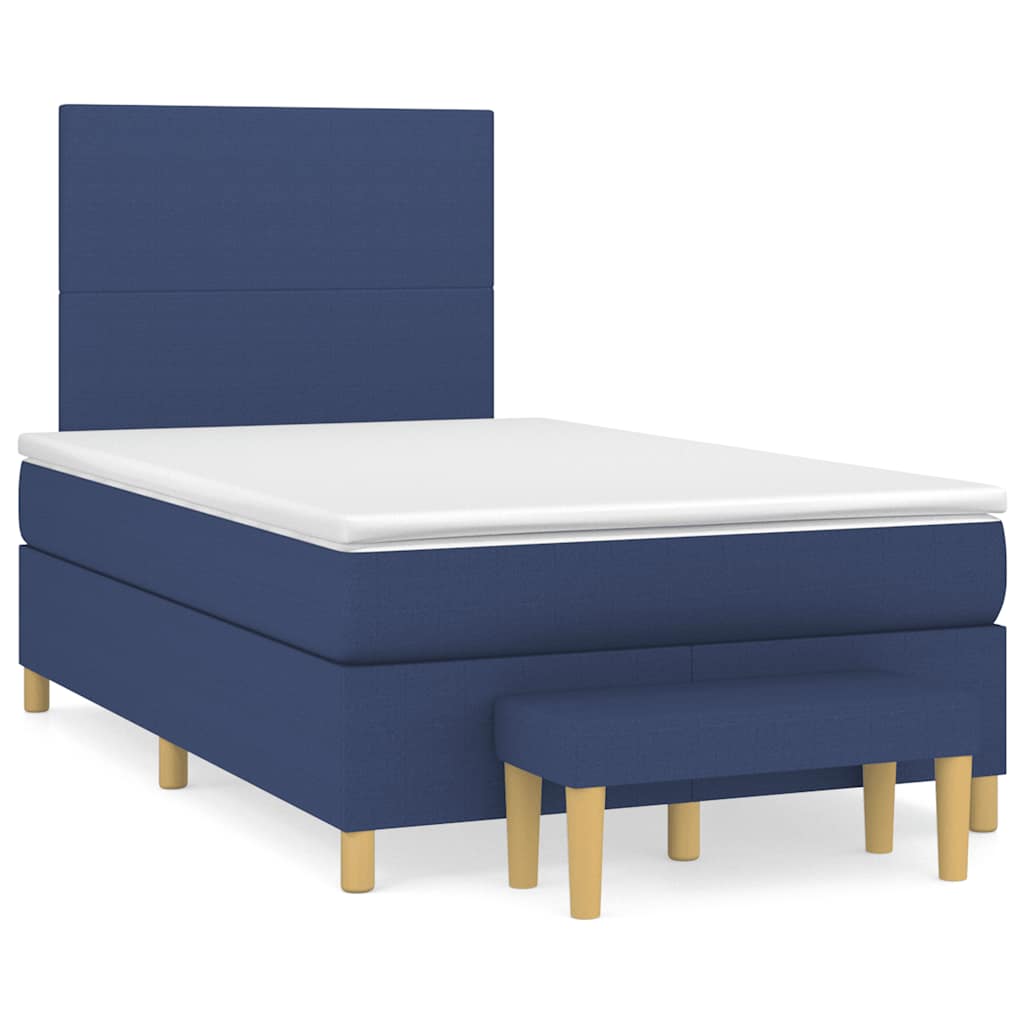 Cama box spring con colchón cuero sintético blanco 100x200 cm