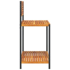 Mesa de trabajo de jardín madera de acacia y acero 90x50x110 cm