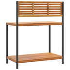 Mesa de trabajo de jardín madera de acacia y acero 90x50x110 cm