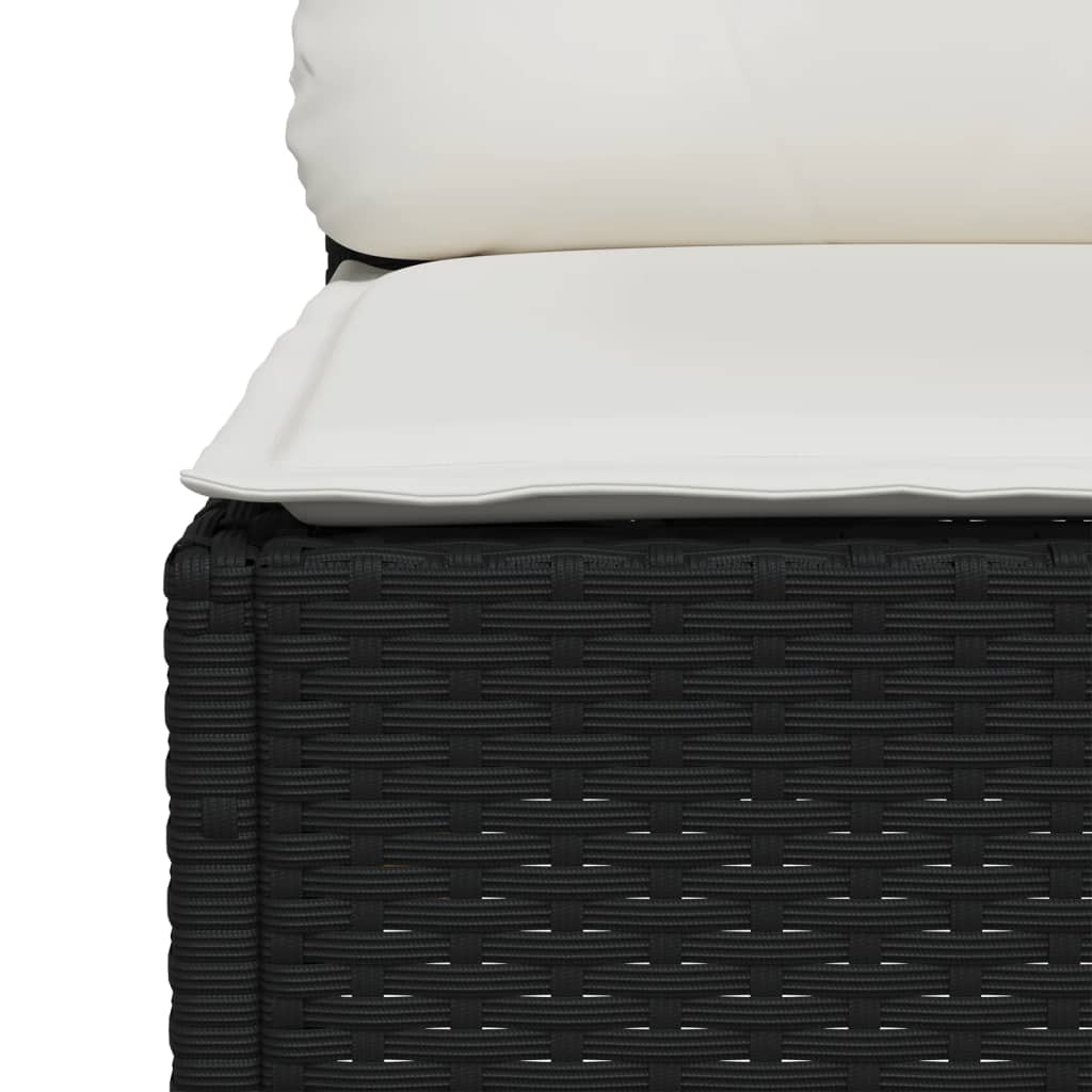 Set de sofás de jardín 10 pzas cojines ratán sintético negro