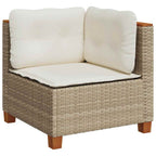 Set de sofás de jardín 11pzas con cojines ratán sintético beige