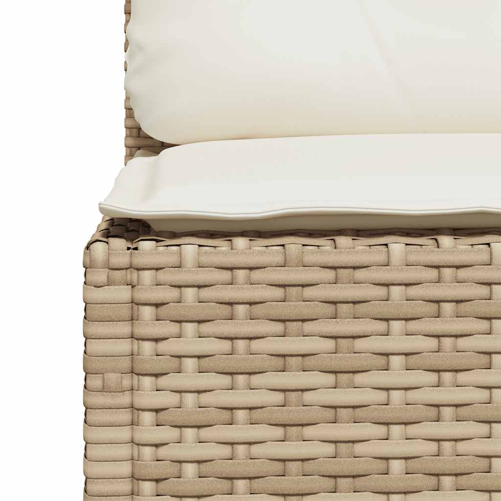 Set de sofás de jardín 11pzas con cojines ratán sintético beige