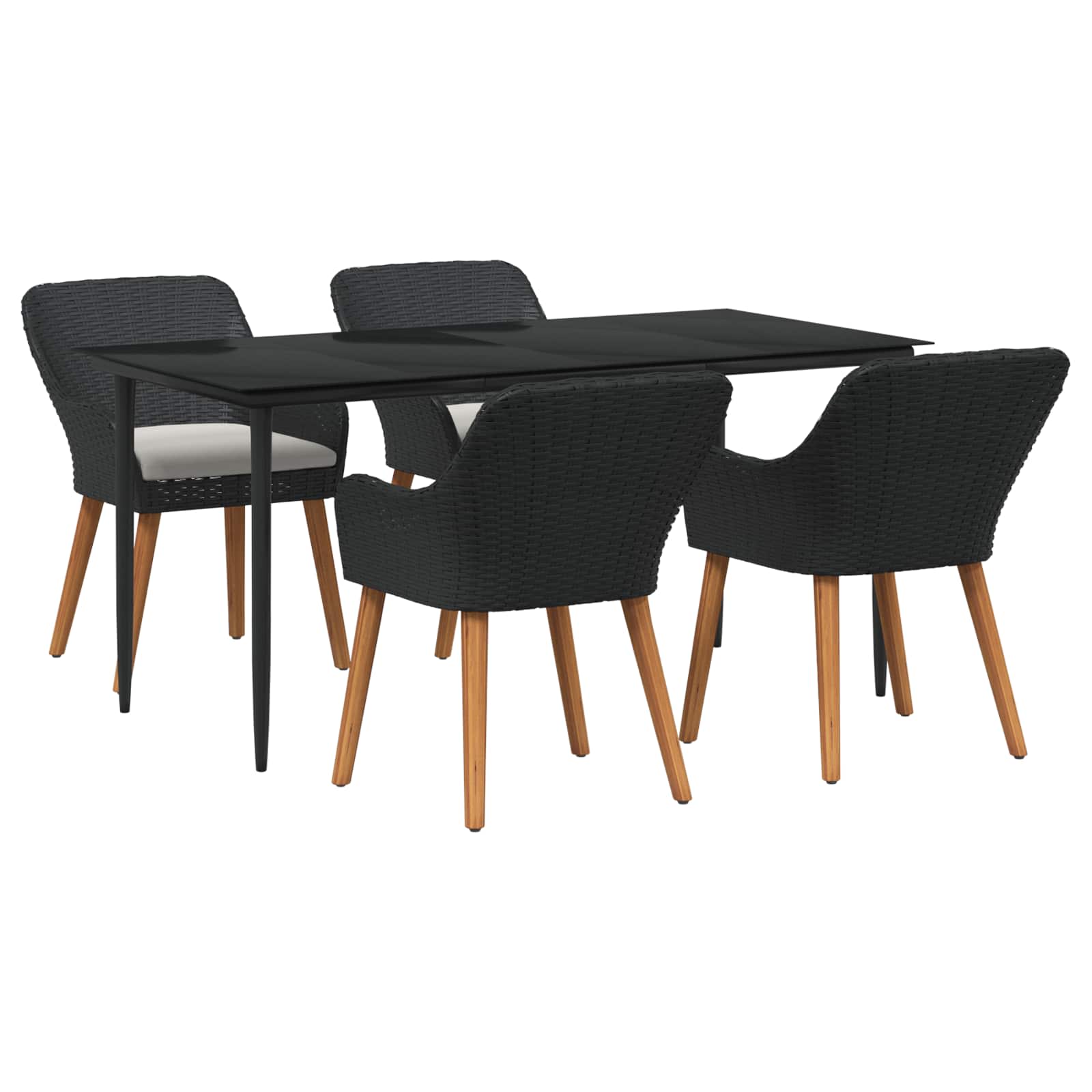 Conjunto de Comedor de Jardín 3 pcs Beige ratán sintético