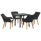 Conjunto de Comedor de Jardín 5 pcs Negro ratán sintético