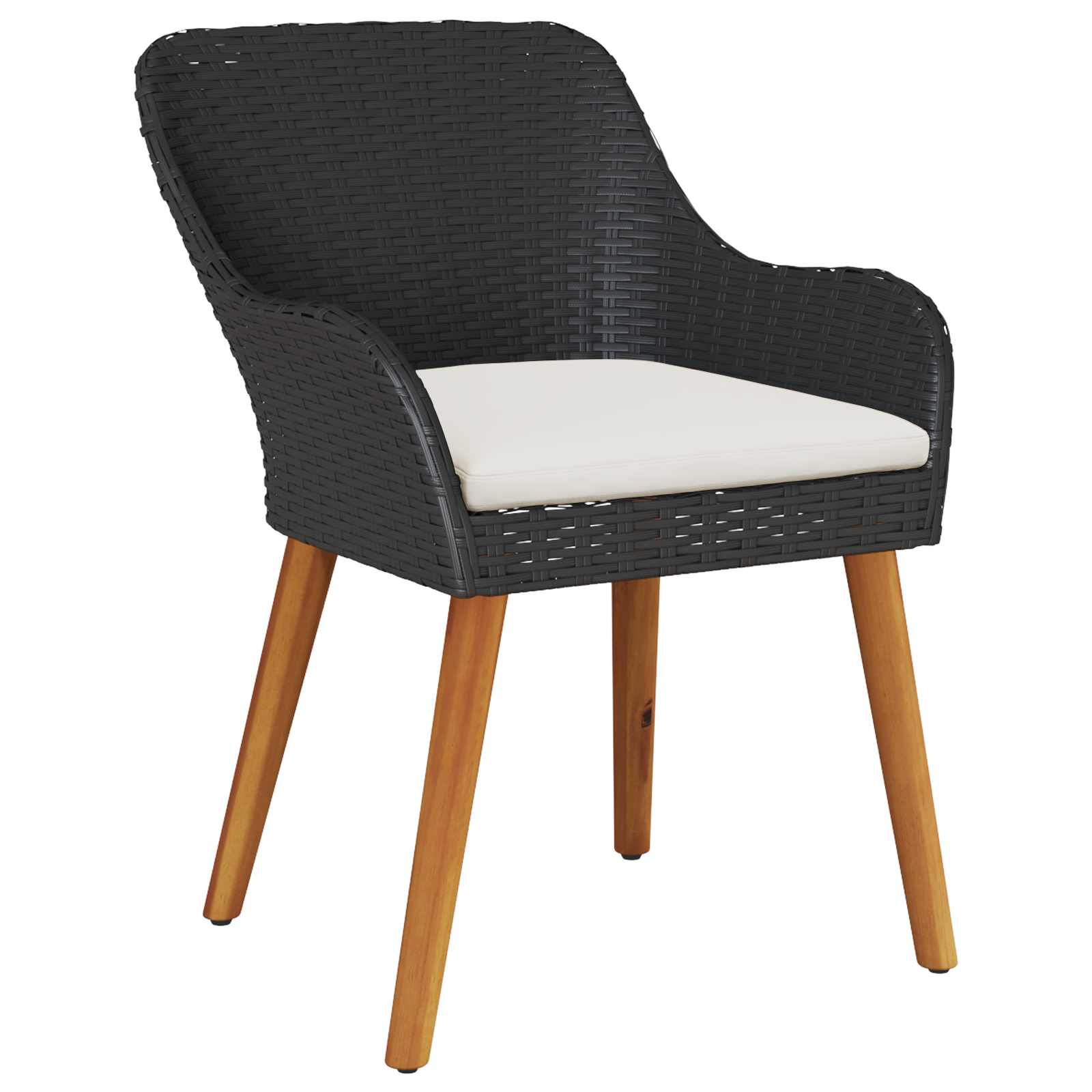 Conjunto de Comedor de Jardín 5 pcs Negro ratán sintético