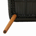 Conjunto de Comedor de Jardín 9 pcs Negro ratán sintético