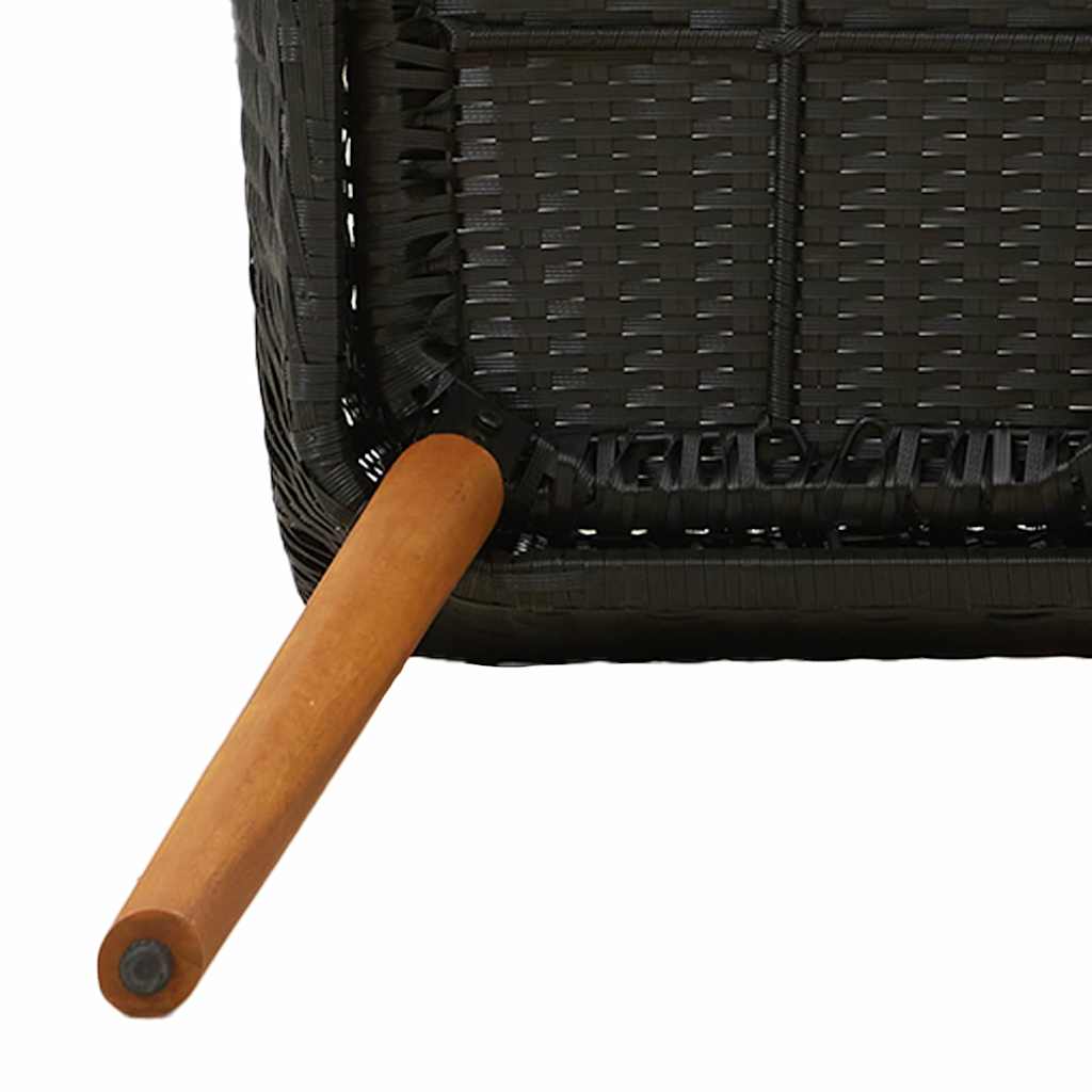 Conjunto de Comedor de Jardín 9 pcs Negro ratán sintético