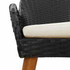 Conjunto de Comedor de Jardín 9 pcs Negro ratán sintético