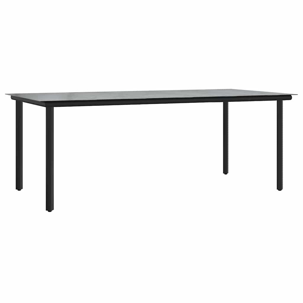 Conjunto de Comedor de Jardín 9 pcs Negro ratán sintético