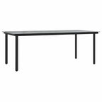 Conjunto de Comedor de Jardín 9 pcs Negro ratán sintético