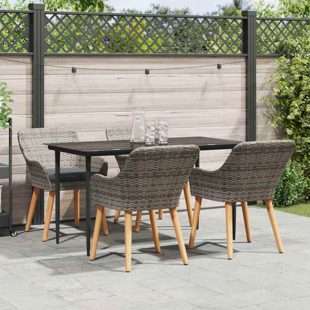 Conjunto de Comedor de Jardín 3 pcs Beige ratán sintético